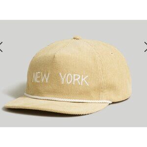 Madewell Embroidered Snapback Baseball Cap New York Corduroy Tan Sz OS NP265